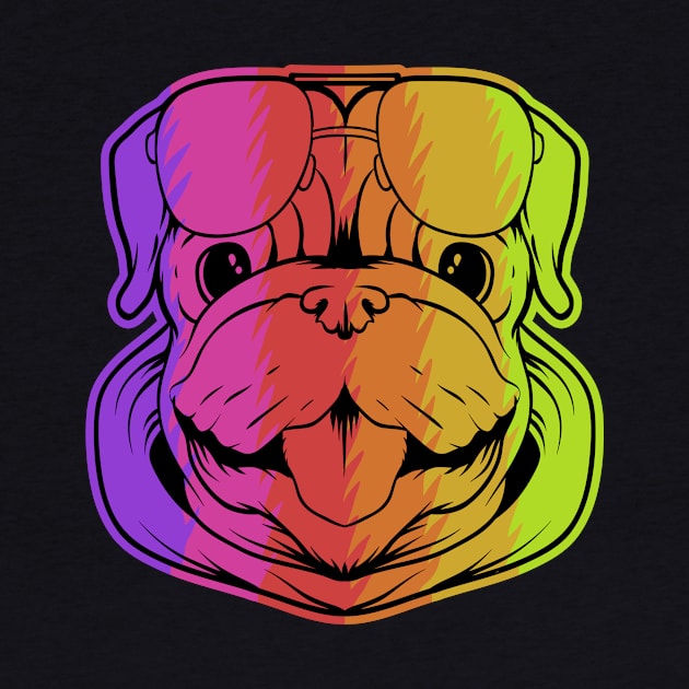 Pug Dog Colorful Design by Utopia Shop